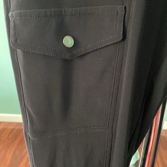 Black and White Track Pants with Distressed Details (F-1) - Picture 4 of 10